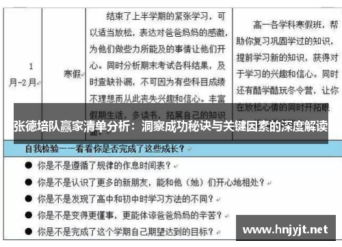 张德培队赢家清单分析：洞察成功秘诀与关键因素的深度解读